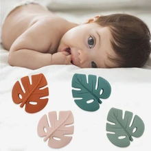 Anneau de dentition en Silicone en forme de feuille pour bébé, perles de dentition, sucette chaîne, accessoires pendentif, hochet d'allaitement, jouet à mâcher molaire 