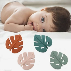 Leaf Shaped Silicone Baby Teether Teething Beads Pacifier Chain Accessories Pendant Rattle Nursing Chewing Toy Molar