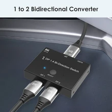 Сплиттер Displayport DP1.4 двухнаправленные порты переключателя, дисплей 1x2/2x1, фотография 8K @ 30 Гц, 4K @ 120 Гц для PS4, Xbox, HDTV Сплиттер Displayport DP1.4 двухнаправленные порты переключателя, дисплей 1x2/2x1, фотография 8K @ 30 Гц, 4K @ 120 Гц для PS4, Xbox, HDTV