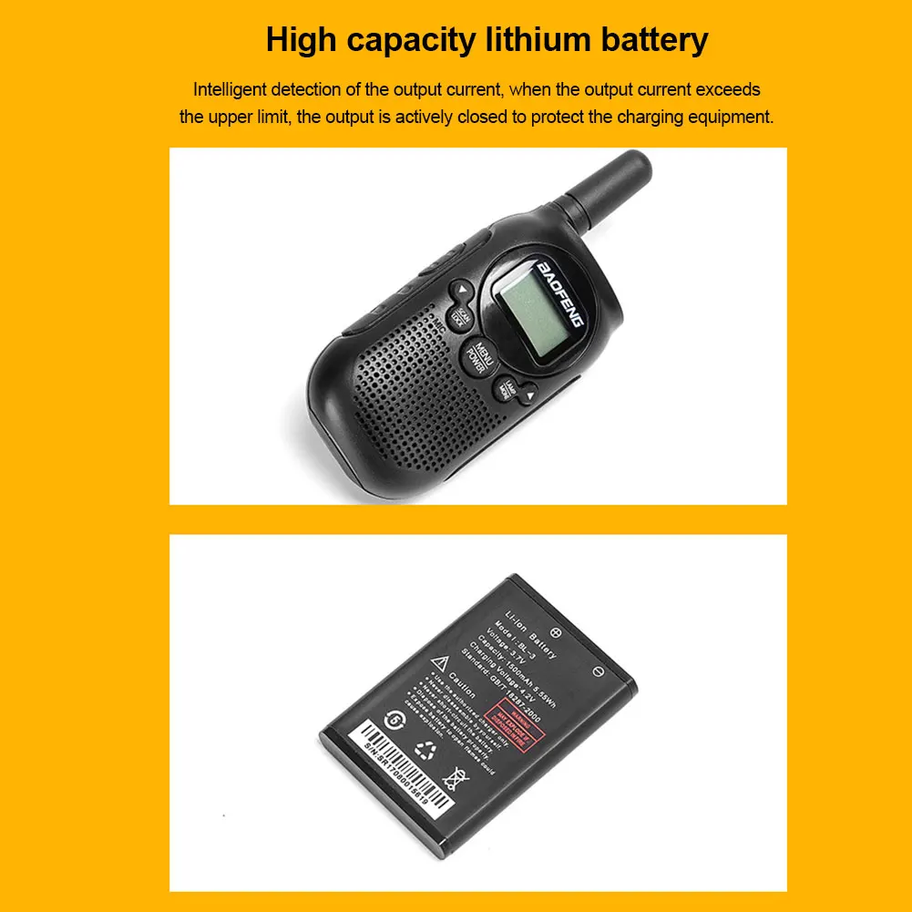 2 шт Кемпинг дальние расстояния малыш Walkie Talkie Пешие прогулки связь 2 способ радио эргономичная команда Мини перезаряжаемые Приключения
