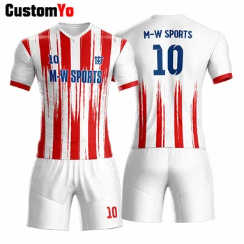 

2019 Custom Name Football Uniform Men Football Team Club Training Soccer Jersey Blank