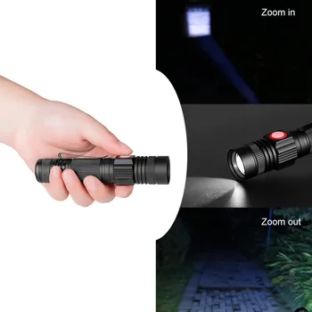 

T6 LED USB Rechargeable Zoomable Flashlight Super Bright Lamp Light 3 Modes Led Flash Light Camping Torch For 18650 Battery
