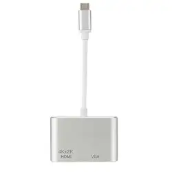 USB-C 3,1 type C к HDMI VGA адаптер для HDTV для Macbook прочный USB-C конвертер для ноутбука
