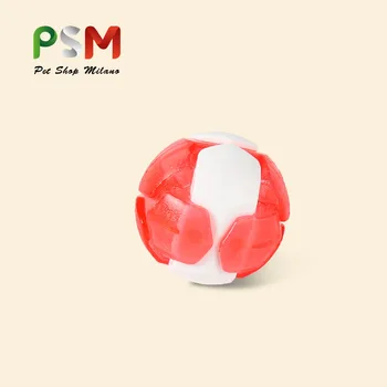 

P Pet Dog Toy Built-in Bell Elasticity Soft Silcone Bite-Resistant Pet Throwing Color Training Interactive Toy Ball
