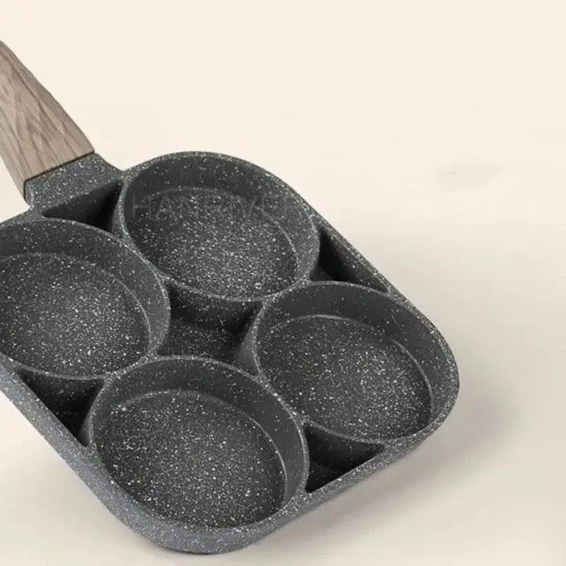 4 Hole Frying Pot Pan Thickened Omelet Pan Non-stick Egg Pancake Steak Pan Cooking Egg Ham Pans Breakfast Maker Kitchen Cookware 4