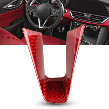

Steering Wheel Trim Cover Fits for Alfa Romeo Giulia/Stelvio 2017 2018 2019 Interior Mouldings Carbon Fiber Red Automobiles