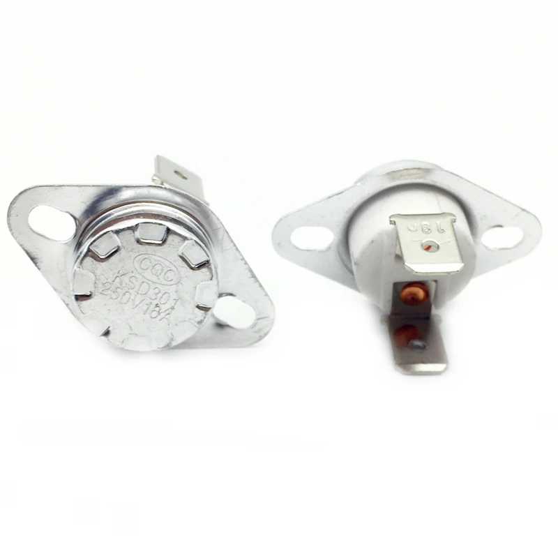 5pcs / KSD301 125 degree 125C 16A250V Normally closed Fixed ring bent foot Temperature control switch | Обустройство дома