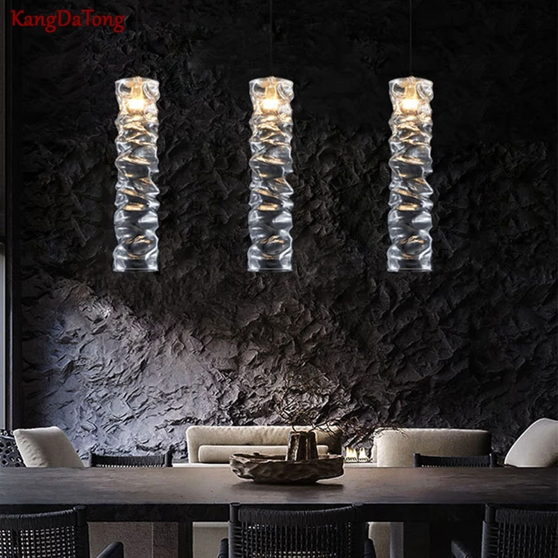 

Personalized Modern Light Luxury Restaurant LedChandelier Nordic Living Room Bedroom Copper Sand Leather Design Decorative Light
