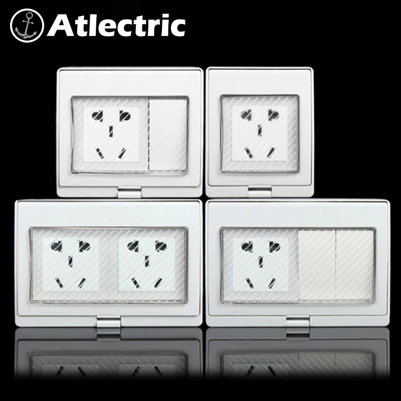 Atlectric IP55 универсальная розетка Водонепроницаемая Пыленепроницаемая наружная
