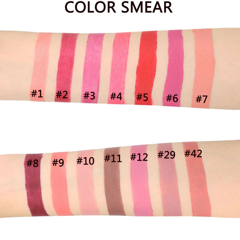 Hot 14 Color Matte Lipstick Lips Make Up Waterproof Velvet Lip Stick Shimmer Nude Brown Lips 3
