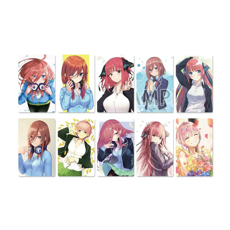10pcs 5Toubun no Hanayo Anime Card Stickers DIY Bus ID Waterproof Scrub Card Sticker Kids Sticker Toys for Kids Collection Gift