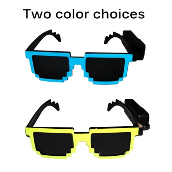 

New Creative Light Glasses Three Light Modes Cool Mosaic Luminous Glasses Rave Costume Party DJ Birthday Party Decor