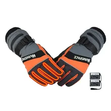 Ветрозащитные уличные перчатки с подогревом на литиевой батарее, 4 теплых часа+ перчатки для катания на лыжах, рыбалки, пальцев, утепленные хлопковые перчатки+ зарядное устройство