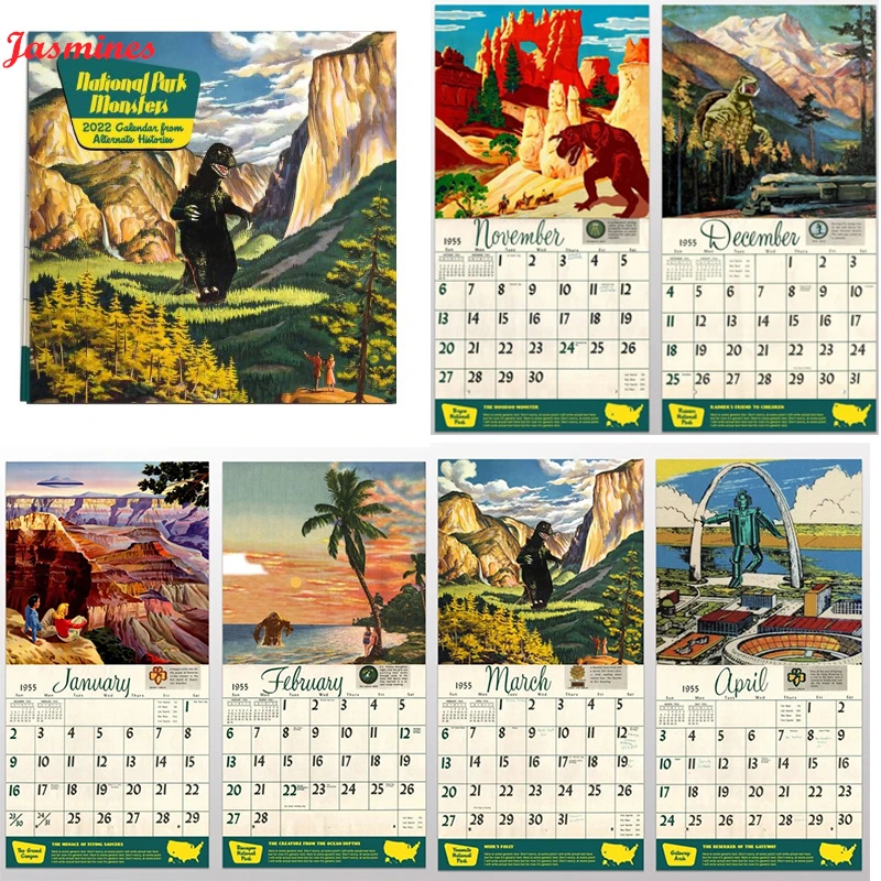 New National Park Monsters 2022 Advent Calendar Beauty Decoration Dinosaur Wall Hanging Month Calendar New Year Home Office Deco|Advent Calendars| - Aliexpress