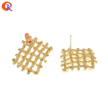 

Cordial Design 100Pcs 19*19MM Jewelry Accessories/Earrings Stud/Square Grid Shape/DIY Jewelry Making/Hand Made/Earring Findings