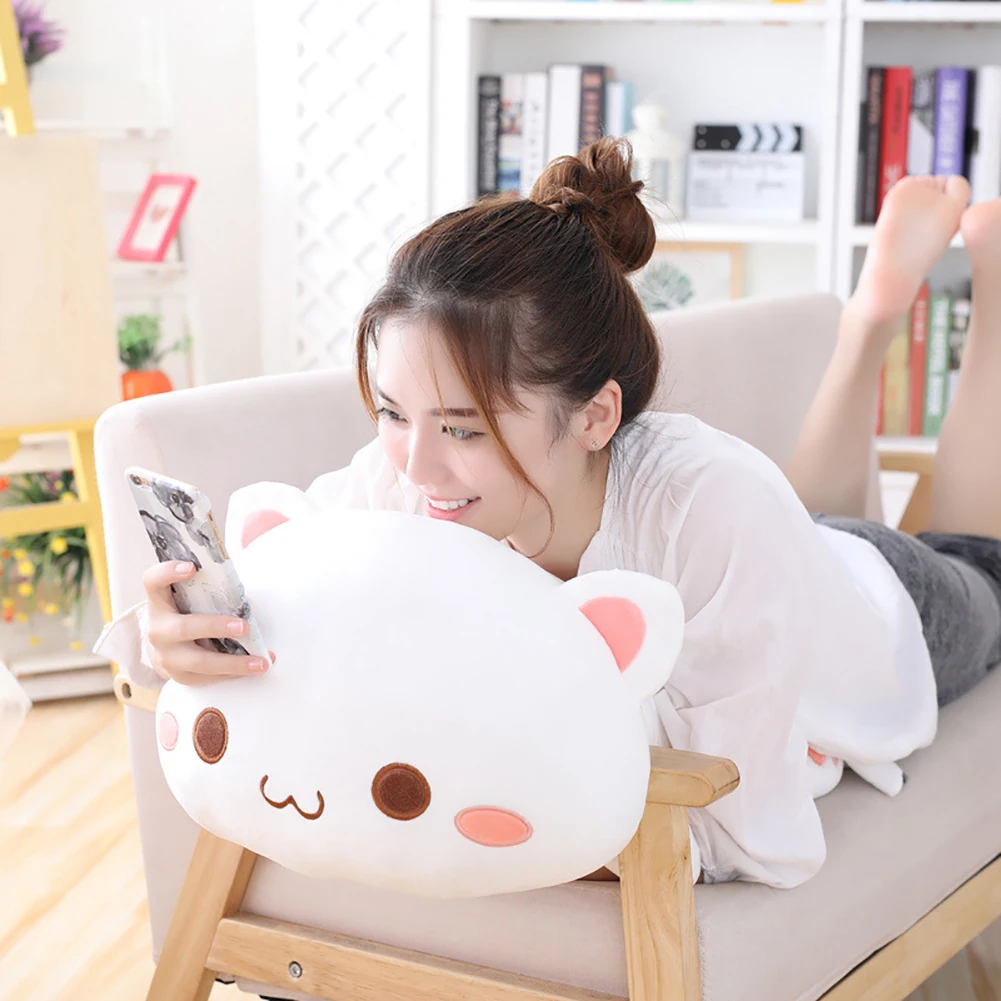 Kawaiii лежащий Кот, животное, кукла, плюшевая домашняя подушка для дивана, детская игрушка, подушка для дивана, Декор, Мультяшные плюшевые игрушки для детей, подарок для детей