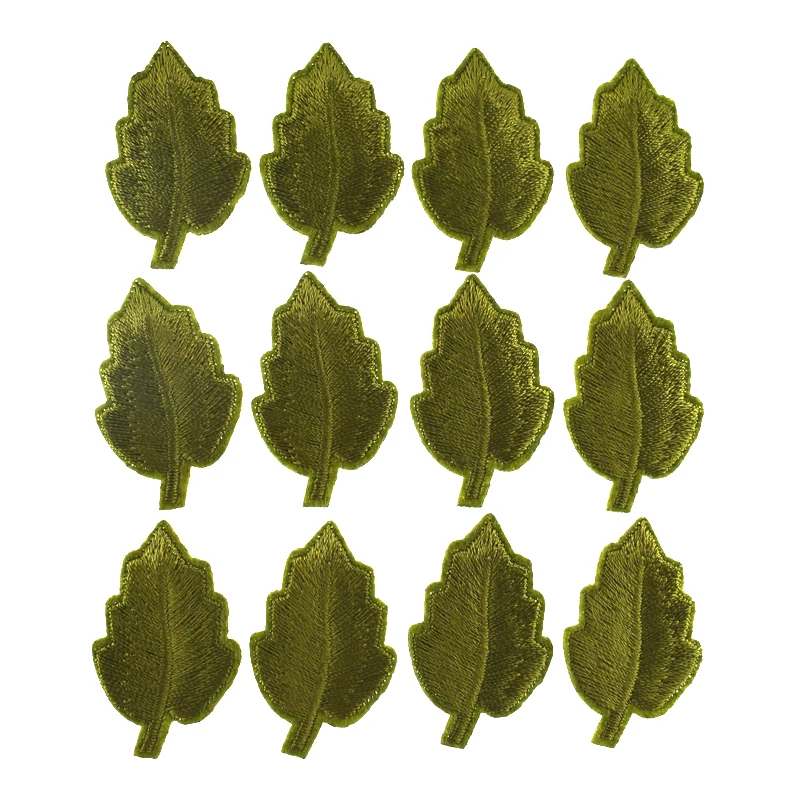 10 шт. нашивки с вышитыми листьями для одежды сделай сам термоклейкие Аппликации
