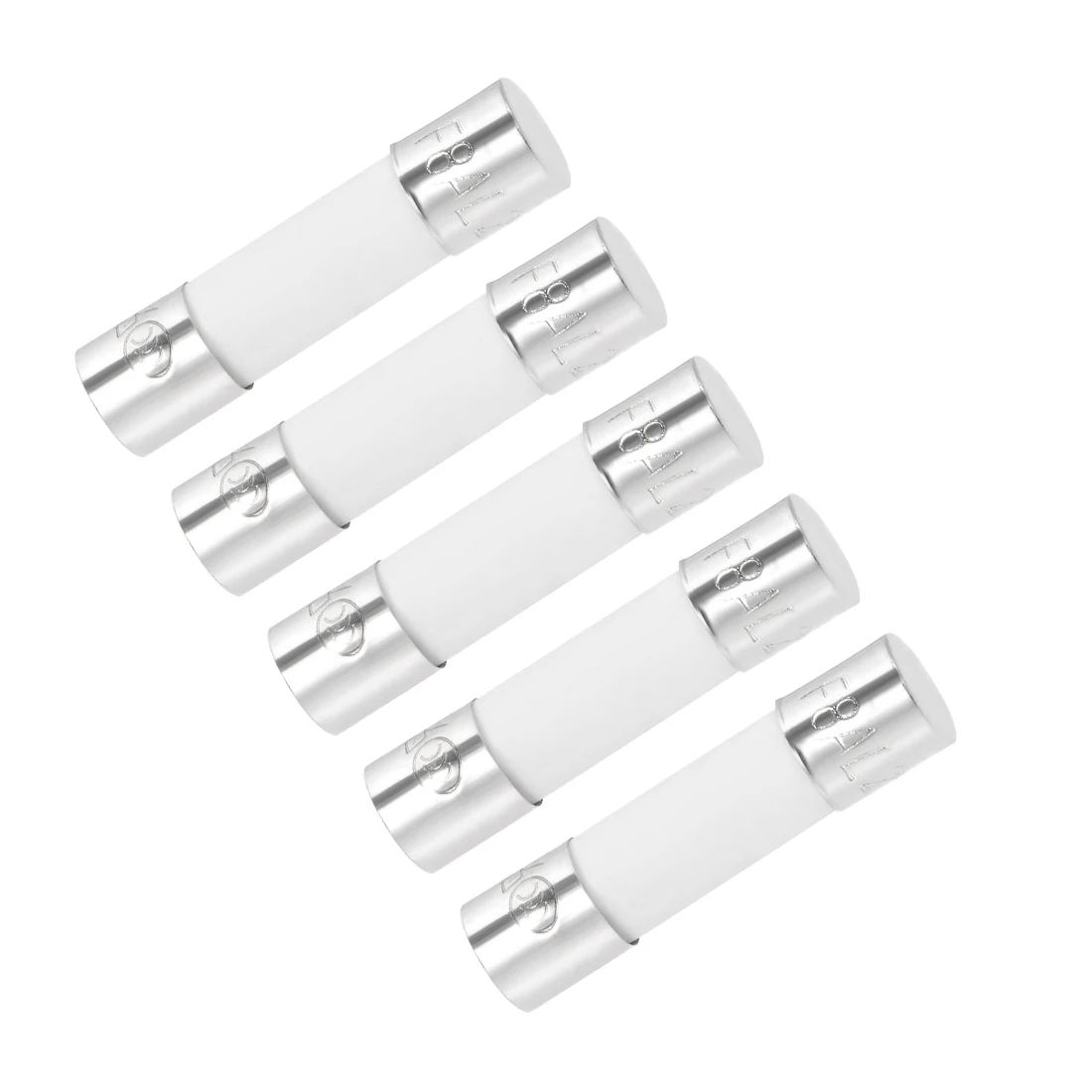 

uxcell Automotive Cartridge Fuses 8A 250V 5x20mm Ceramic Fast Blow Replacement for Car Amplifier Energy Saving Lamp Ballast 5pcs