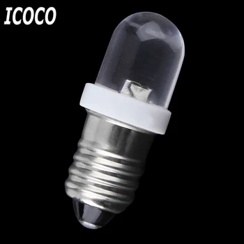 

ICOCO 1 pcs Low Power Consumption E10 LED Screw Base Indicator Bulb Cold White 6V/24V DC Light Bulb Wholesale