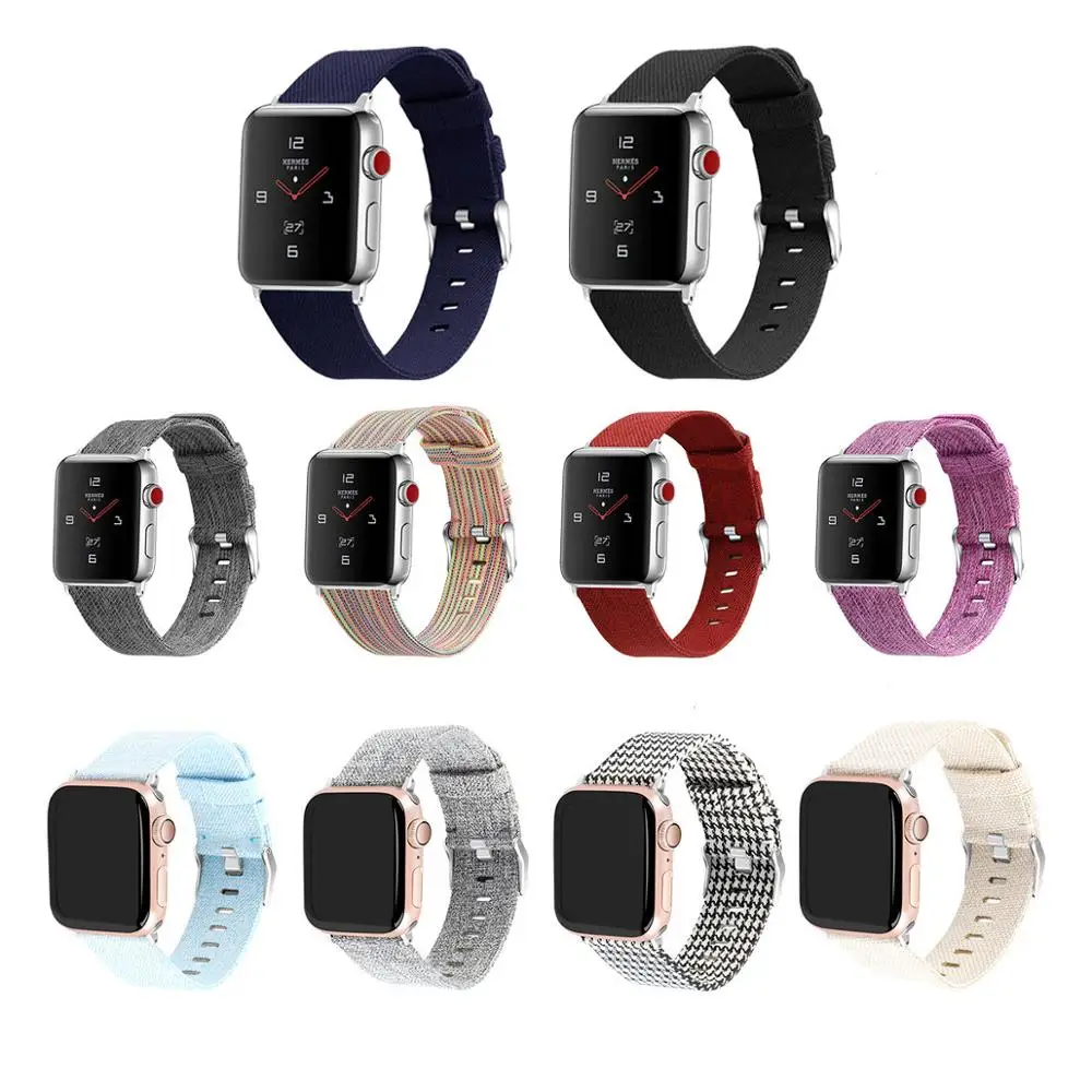 Ремешок тканевый для Apple Watch Band 44 мм/40 мм спортивный браслет iWatch 5 42 38 3 4 нейлоновый |