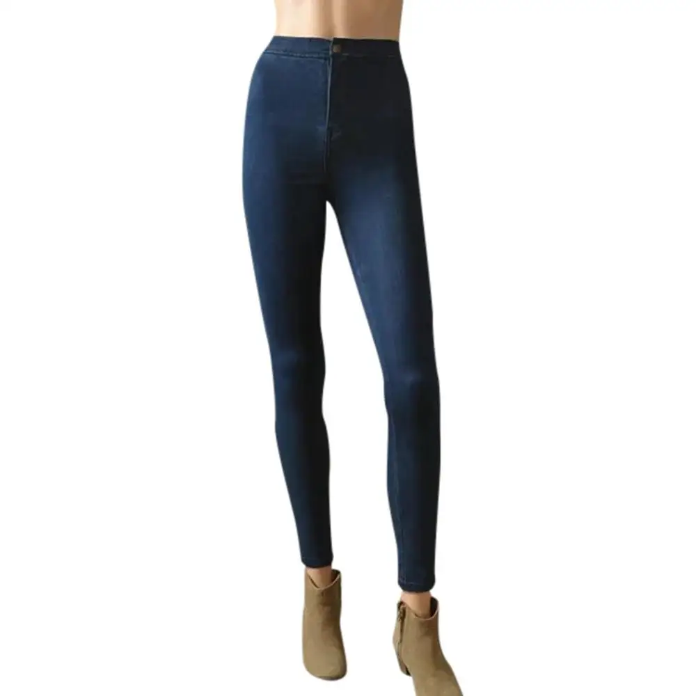 navy Ladies Slim fit Classic Jeans Trouser High Waist Totally Shaping Pull-on Skinny Jeans Elasticity Fit Jeans Outdoor Harajuku Pant - Цвет: navy