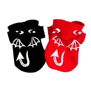 

Luminous Hoodie Halloween Ghost Pattern Dog Clothes Costume Outfits Warm Sweatshirt Dog Apparel for Halloween Party Size L Black