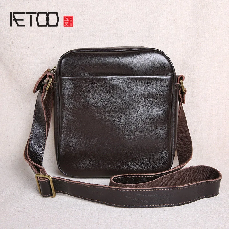 Мужская Наплечная Сумка AETOO кожаная мужская slantbag повседневная Кожаная мини сумка