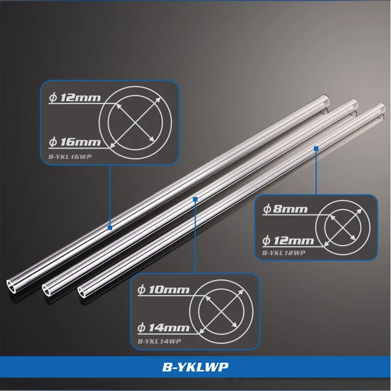 Bykski Pmma Tubo Rígido Tubo de Acrílico Transparente Faça Você Mesmo pc Water Cooling B-yklwp 8x12 mm 10x14 mm 12x16 mm 500 mm Pcs - Imagem 4