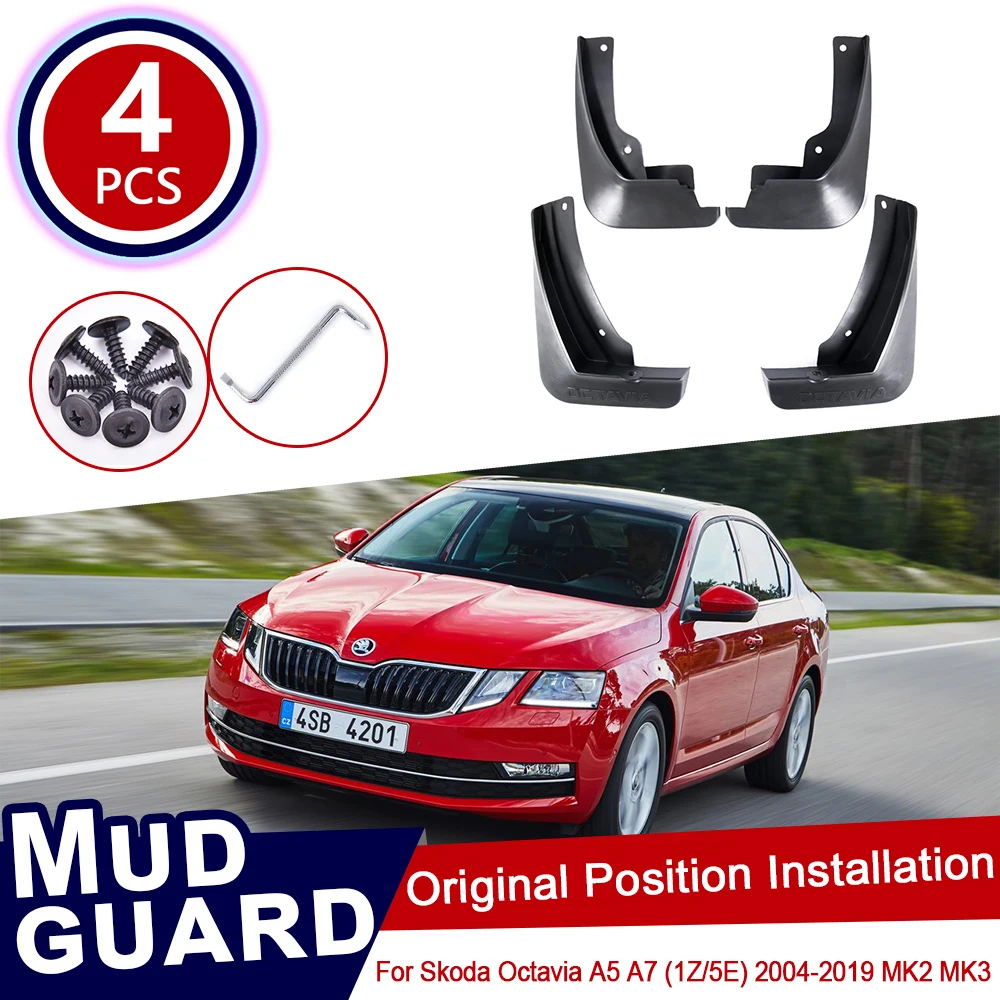 Брызговики передние и задние для Skoda Octavia A5 A7 1Z 5E 2004 ~ 2019 MK2 MK3|Наклейки на