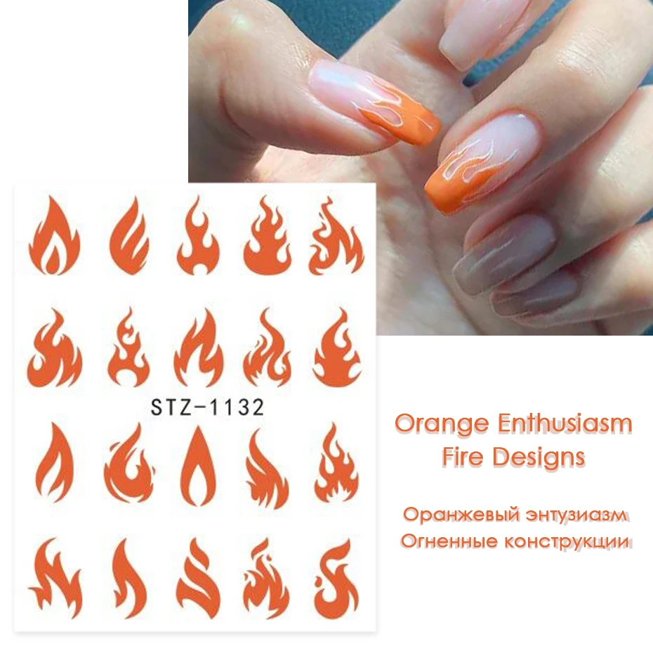 Fire Flame Nail Art
