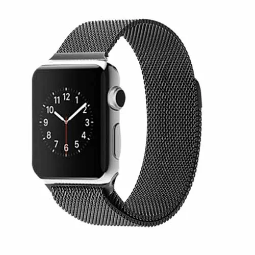milanese black Металическая цепочка из нержавеющей стали с ссылка браслет на запястье ремешок для iwatch, ремешок 38 мм, 42 мм, версия 5/4/3/2/1 для Apple, ремешки для часов 44 мм 40 мм ремешок - Цвет ремешка: milanese black
