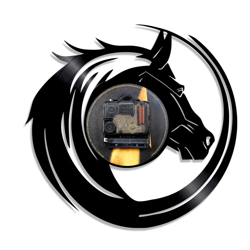 Wild Horse Head Modern Decor Vinyl Wall Clock EZ Clocks