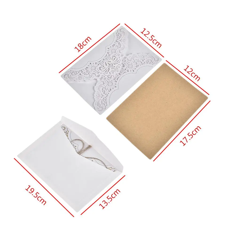  10PCS Hollow Laser Cut Wedding Invitations Card Personalized Custom With Free Envelope & Seals Wedd