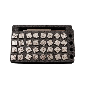 

32Pcs/Set 1mm Anti Slip Mini Punch DIY Craft Accessories Handmade Saddle Making Carving Leather Stamping Tool Set