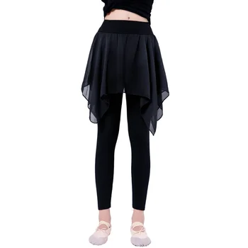 

2020 Girls Cotton Ballet Dance Pants Lyrical Fitness Chiffon Skirt Gymnastics Practicing Ballet Leggings For Children