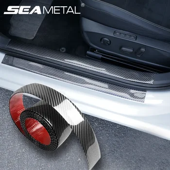 

Car Stickers Bumper Sticker Protector Car Door Sill Stickers Carbon Fiber Rubber Body Tape Anti Scratch Scuff Protective Film