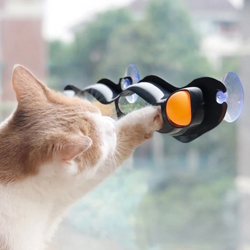 Table Tennis Sucker Window Cat Toy Pet Ball Fun With Tube Track | Дом и сад