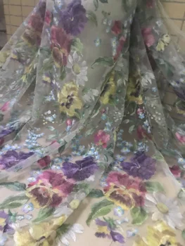 

Nigerian french net Lace DiuDiu-32.8819 Embroidered Cord Lace Fabric with full beads for bridal dress