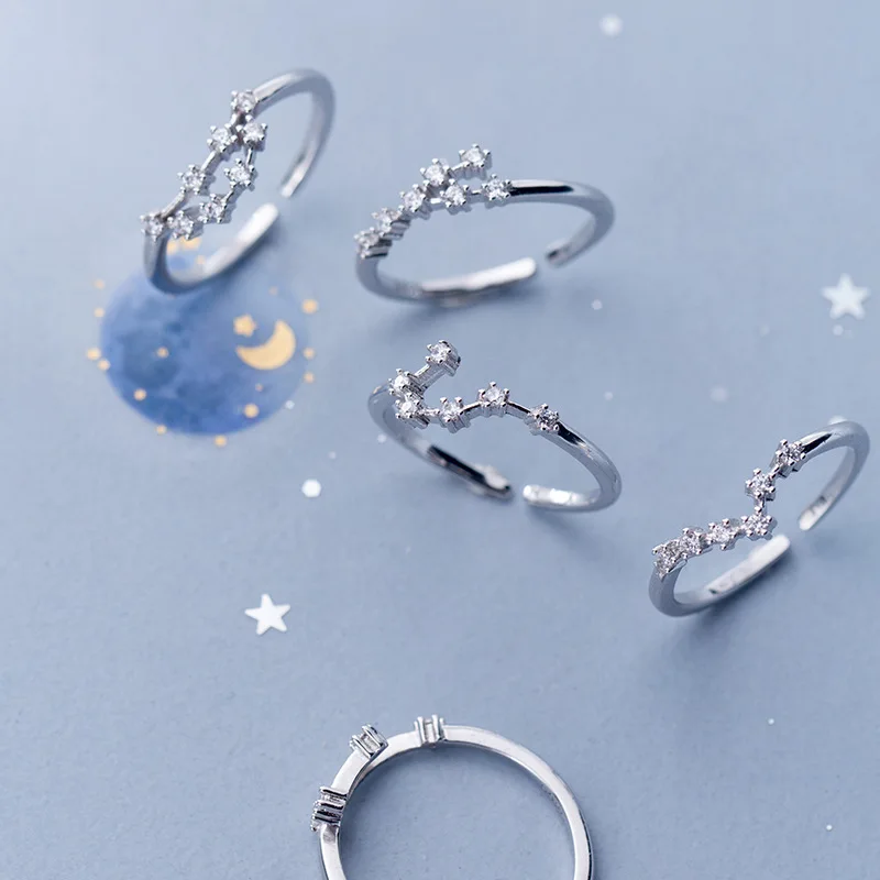 MIQIAO 925 пробы серебряные кольца в виде Девы женские Стрельца Скорпиона аквариума