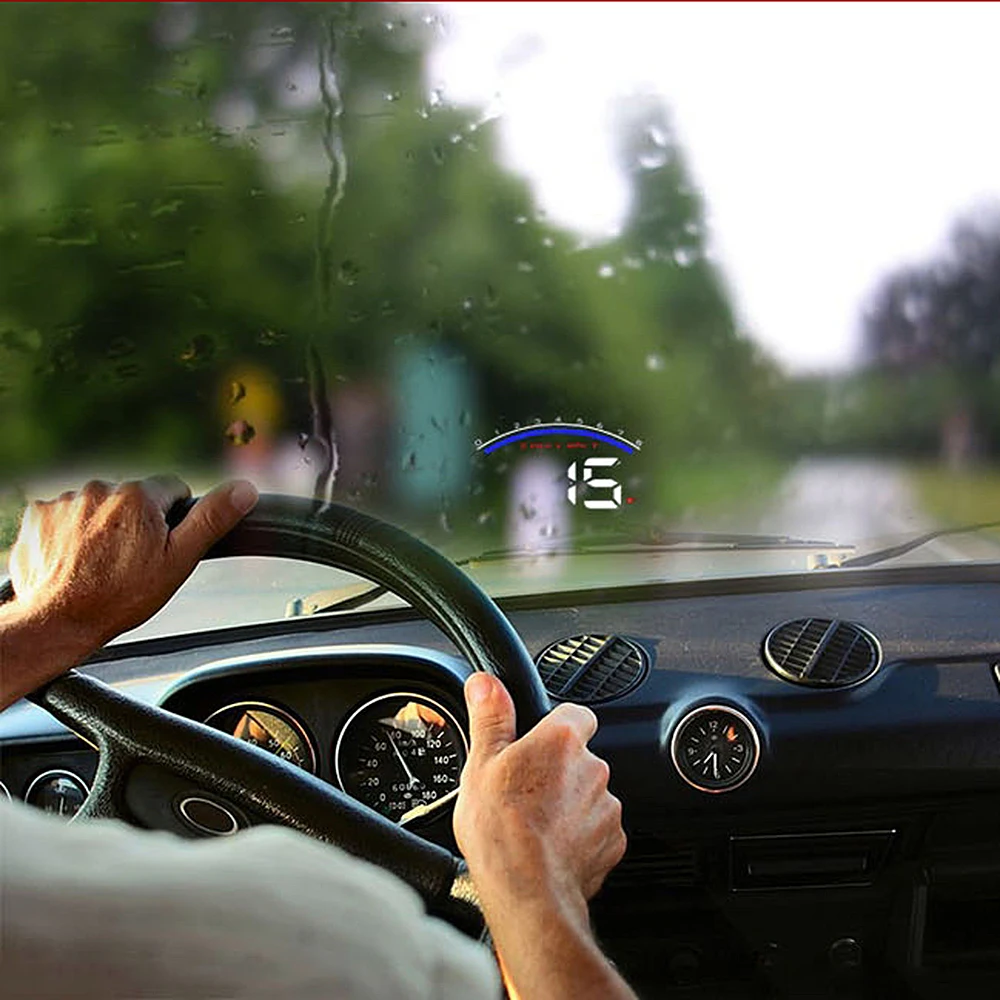 M6 HUD автомобиль Дисплей с противоскользящим коврик для стайлинга автомобилей OBD2 Цифровой Автомобильный спидометр 3," Экран транспортного средства ускорения Предупреждение