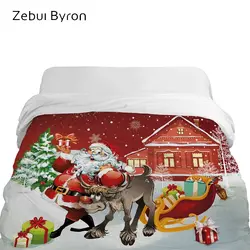 3D мультяшный пододеяльник, одеяло/покрывало 200*200/220x240, пододеяльник для детей/детей, постельные принадлежности с Рождеством Санта Клаусом