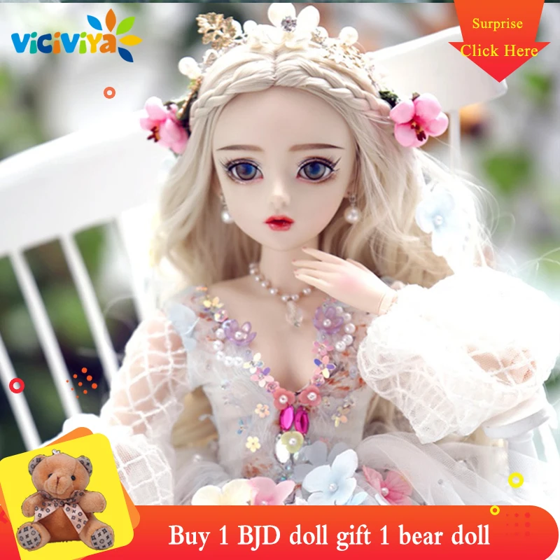 VICIVIYA 60 см 1/3 Bjd куклы свадебные девушки Сменные глаза игрушки макияж Магазин мяч 18 шарнирная кукла на Рождество