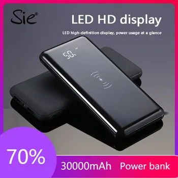 30000 20000mahパワーバンク大容量携帯電話の充電器デジタル表示2 usb屋外旅行powerbank xiaomi iphone