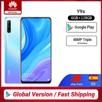 Перейти на Алиэкспресс и купить В наличии, премьера, глобальная версия Huawei Y9s, 6 ГБ, 128 ГБ, 48 МП, смартфон, тройная AI камера, авто-всплывающая фронтальная камера, 6,59 дюйммобильный т...