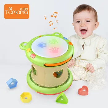 

Tumama Kids Hand Drums Children Pat Drum Musical Instruments Baby toddler Toys 6-12 Months Music Toys Blocks