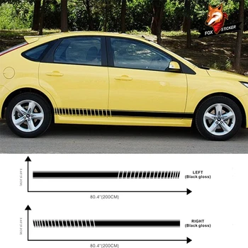 

Car Sticker Auto Side Car Sticker Car Racing flags Stripe Lower Door Panel Decal for Foucs Vinyl Side Sticker