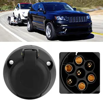 

Trailer Plug 7 Pin 12V Black Plastic Car Trailer Socket Plug Adapter Connector Car Accessories trailer replacement
