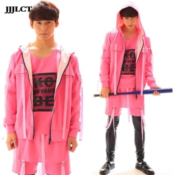 

Male singer Nightclub Tide Adult personality trend hip hop rock bar male DJ male DS costume (vest + shorts + jacket + leggings)