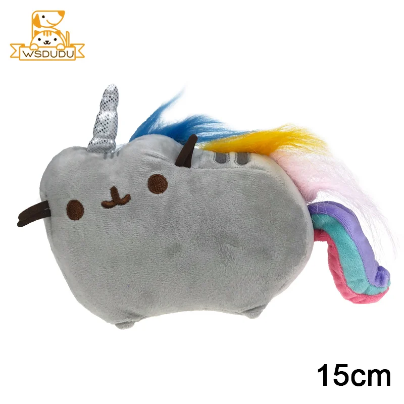 Толстые Кошки мультфильм мягкие куклы плюшевые игрушки Kawaii животные котенок Печенье Мороженое, Пончик милый Декор мягкая подушка пухлые наклейки - Цвет: 15cm Rainbow Cat