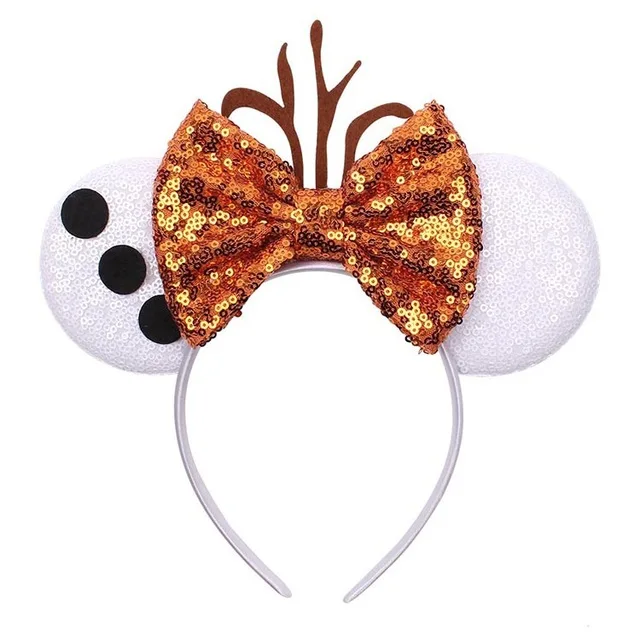 Disney Mickey Stitch Frozen Ears Headband Sequins Hair Bows Charactor For Women Festival Hairband Girls Hair Accessories Party color3